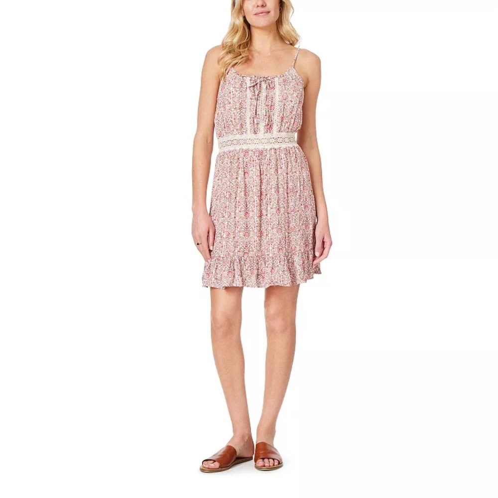 Juniors' WallFlower Eliana Prairie Lace Pieced Dress (Small)